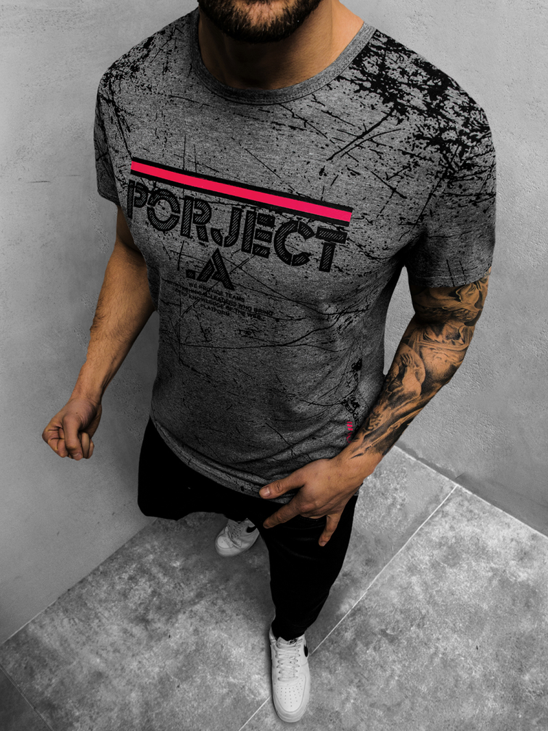 Camiseta de hombre grafita OZONEE JS/SS10917Z