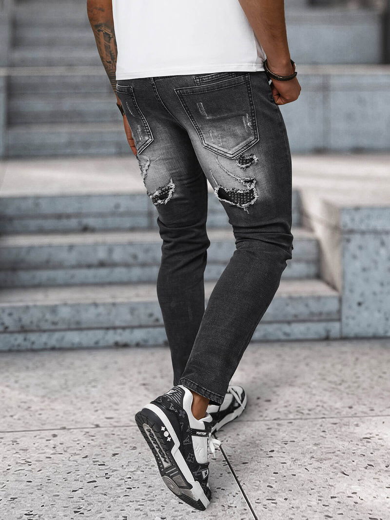 Vaqueros de hombre negras OZONEE NB/MP0152N