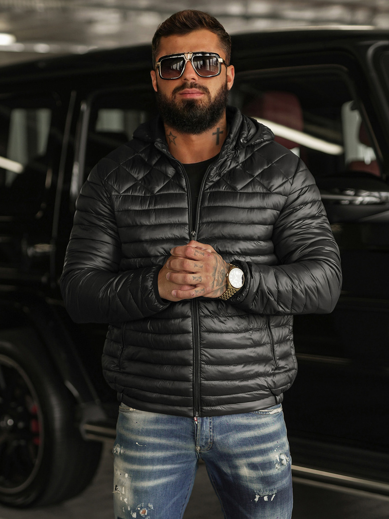 Chaqueta de hombre negra OZONEE JS/16M9328/392BZ