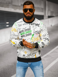 Sudadera de hombre blanca OZONEE JS/8B1228/1