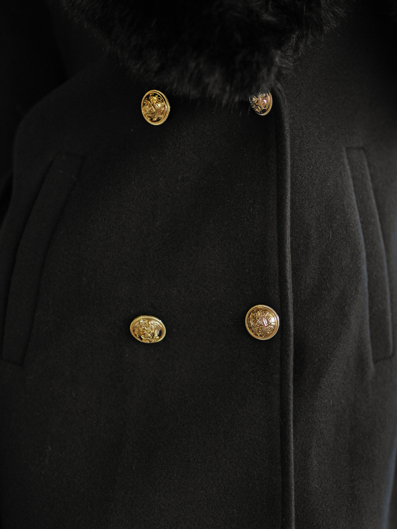 Abrigo de mujer negras OZONEE JS/61M8509/392