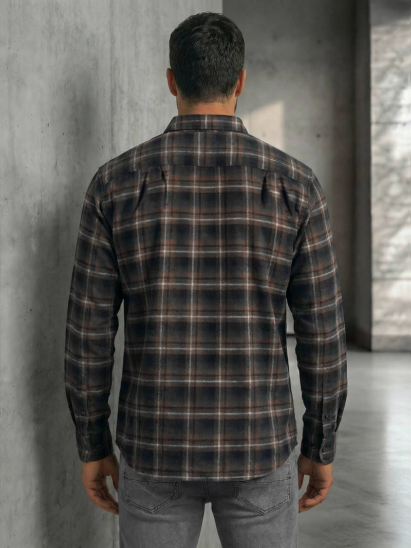 Camisa de hombre azul marino OZONEE V/V177Z