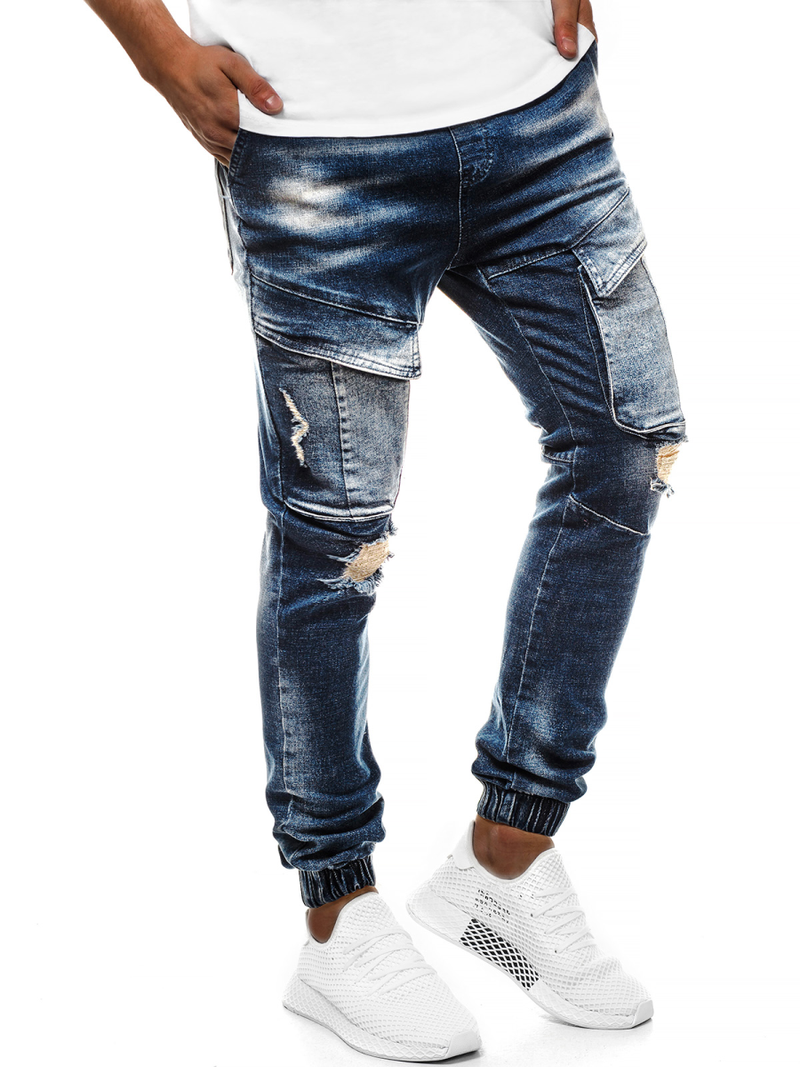 Vaqueros jogger de hombre azul oscuro OZONEE G/1067