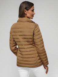 Chaqueta de mujer beige oscuro OZONEE JS/16M9109/84