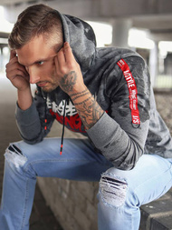 Sudadera de hombre grafito OZONEE JS/DD210Z