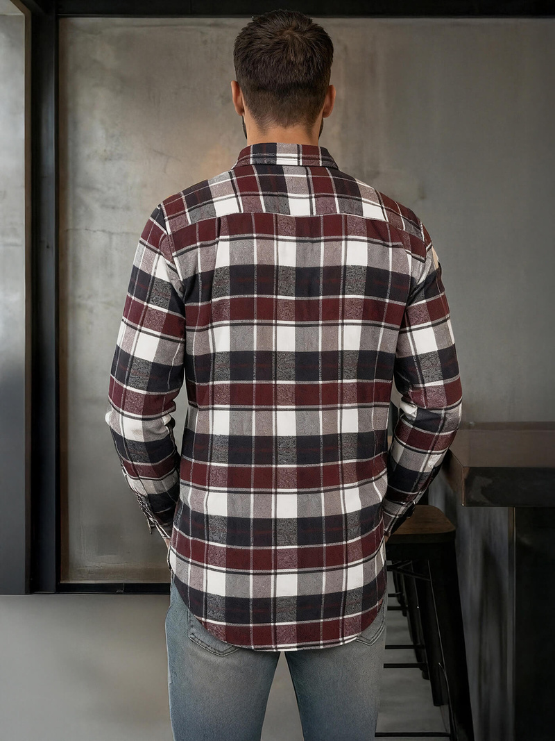 Camisa de hombre burdeos OZONEE V/V174Z