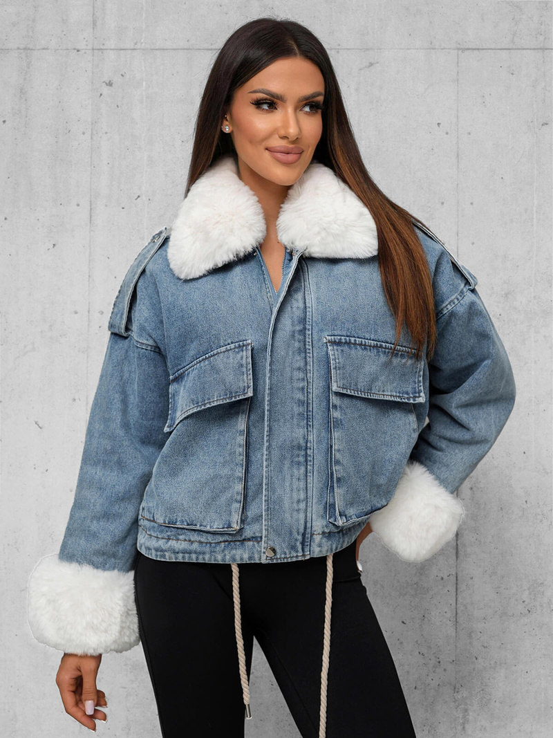 Chaqueta vaquera de mujer en azul OZONEE JS/11Z8219Z