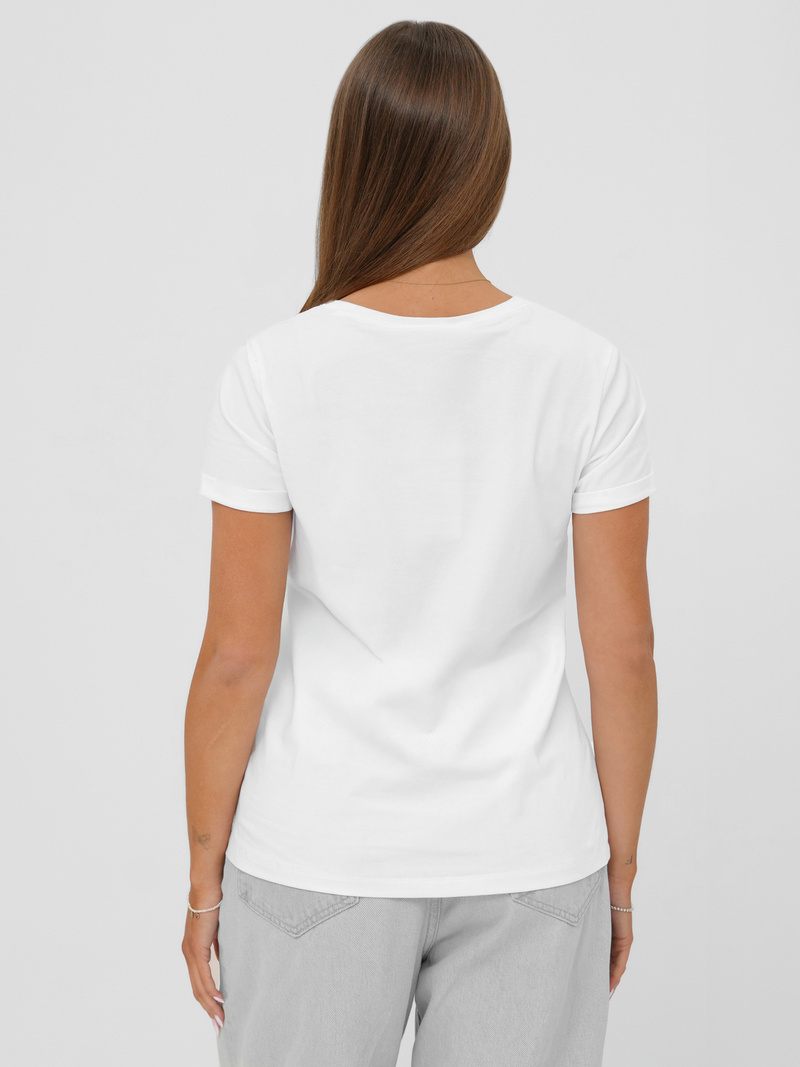 Camiseta de mujer blanco-beige OZONEE JS/YJ77726