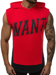 Camiseta sin mangas de hombre roja OZONEE B/60042Z