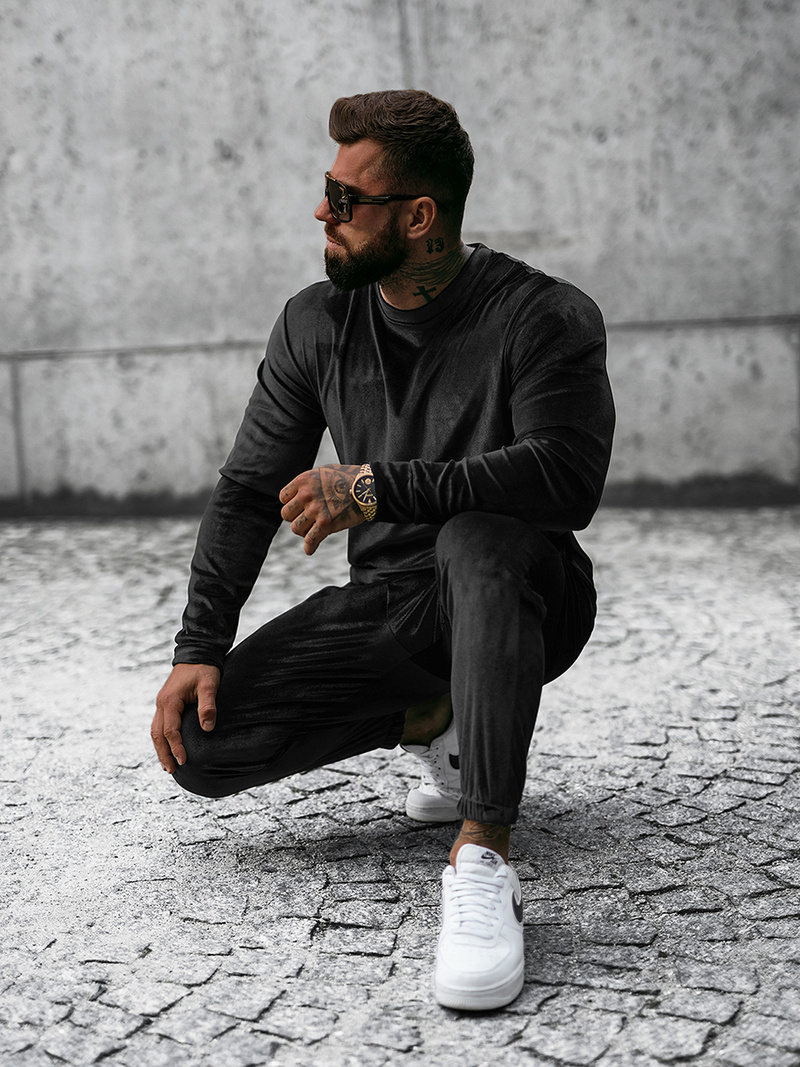 Chándal de hombre negro OZONEE O/D7516