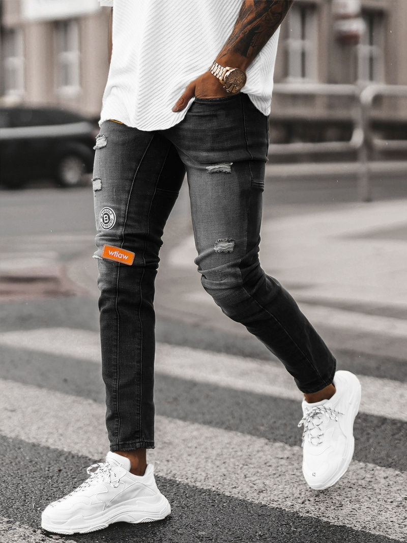 Vaqueros de hombre negras OZONEE NB/MP0047NZ