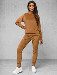 Chándal velour de mujer de camel OZONEE O/8C1173/157Z