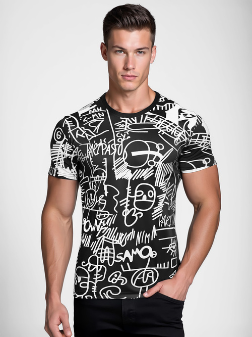 Camiseta de hombre negra OZONEE O/T1269/3Z