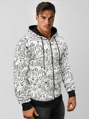 Sudadera de hombre blanca OZONEE JS/8B1182/1Z