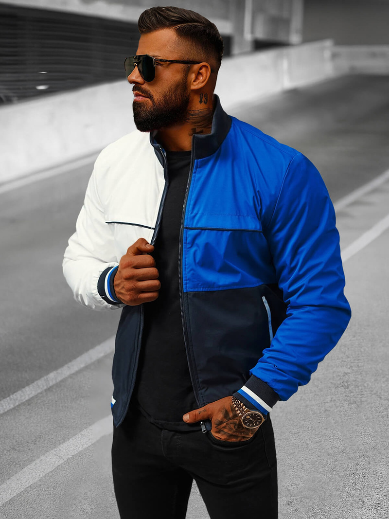 Chaqueta de hombre azul marino OZONEE JS/84M3003/215