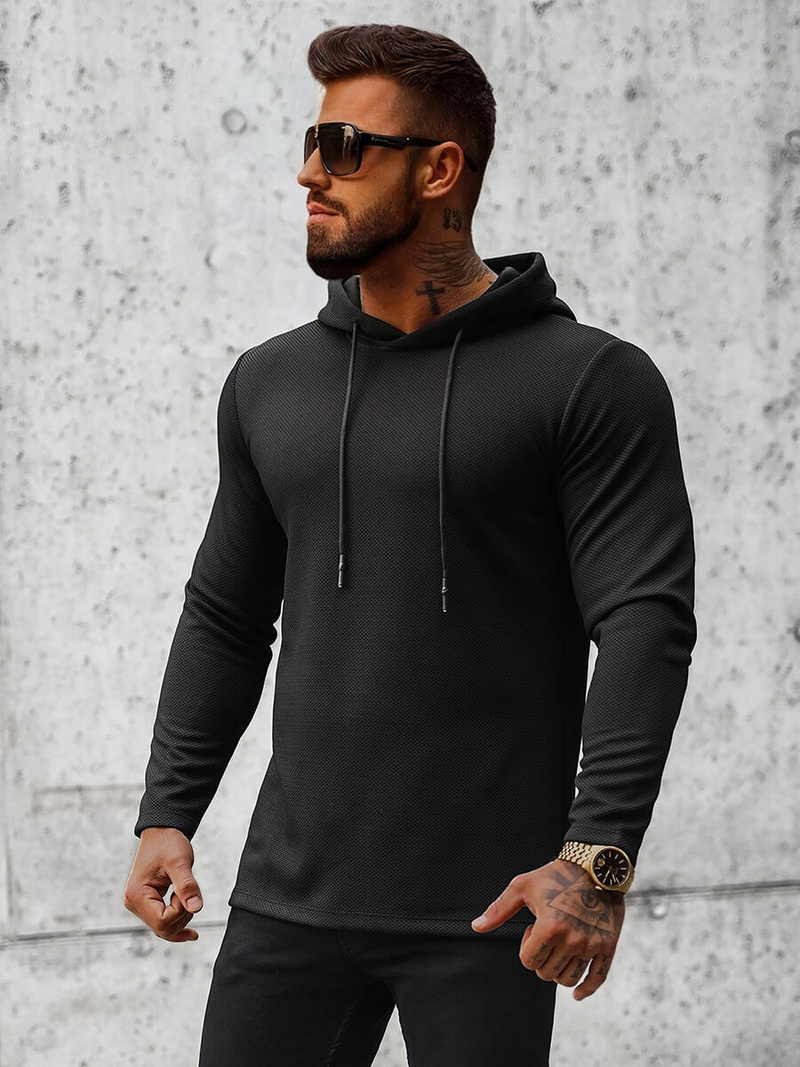 Sudadera de hombre negra OZONEE O/D7249