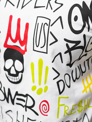 Camiseta de hombre blanco OZONEE JS/8T1212/1