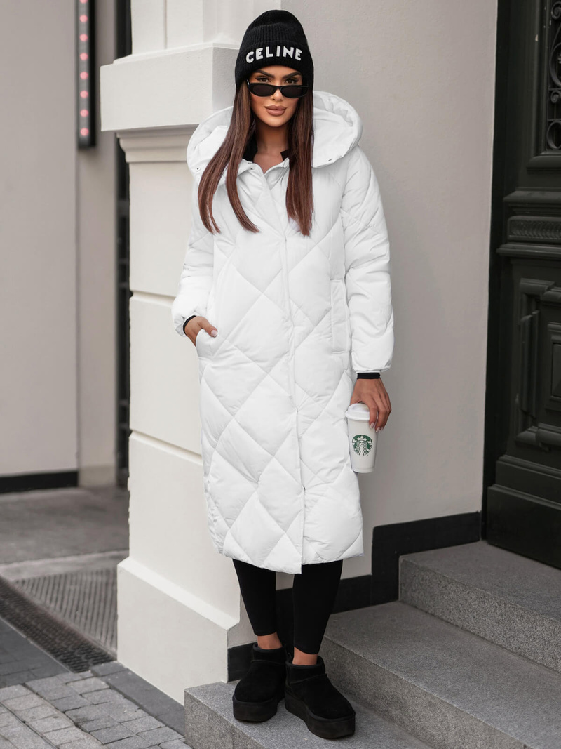 Chaqueta de mujer blanca OZONEE JS/5M3173/281Z