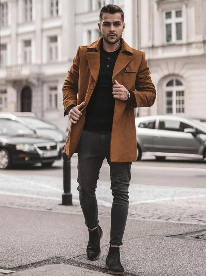 Abrigo de hombre camel OZONEE N/5922Z