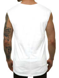 Camiseta sin mangas de hombre blanca OZONEE MACH/M1176