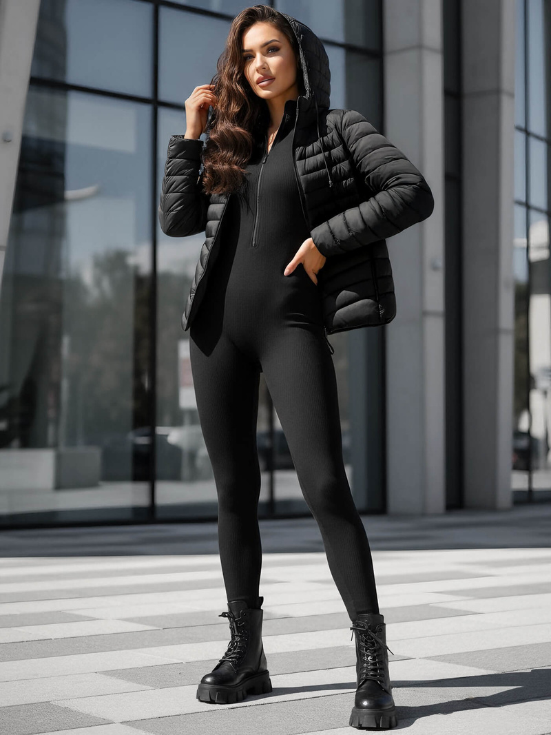 Chaqueta de mujer negra OZONEE JS/11Z8226Z