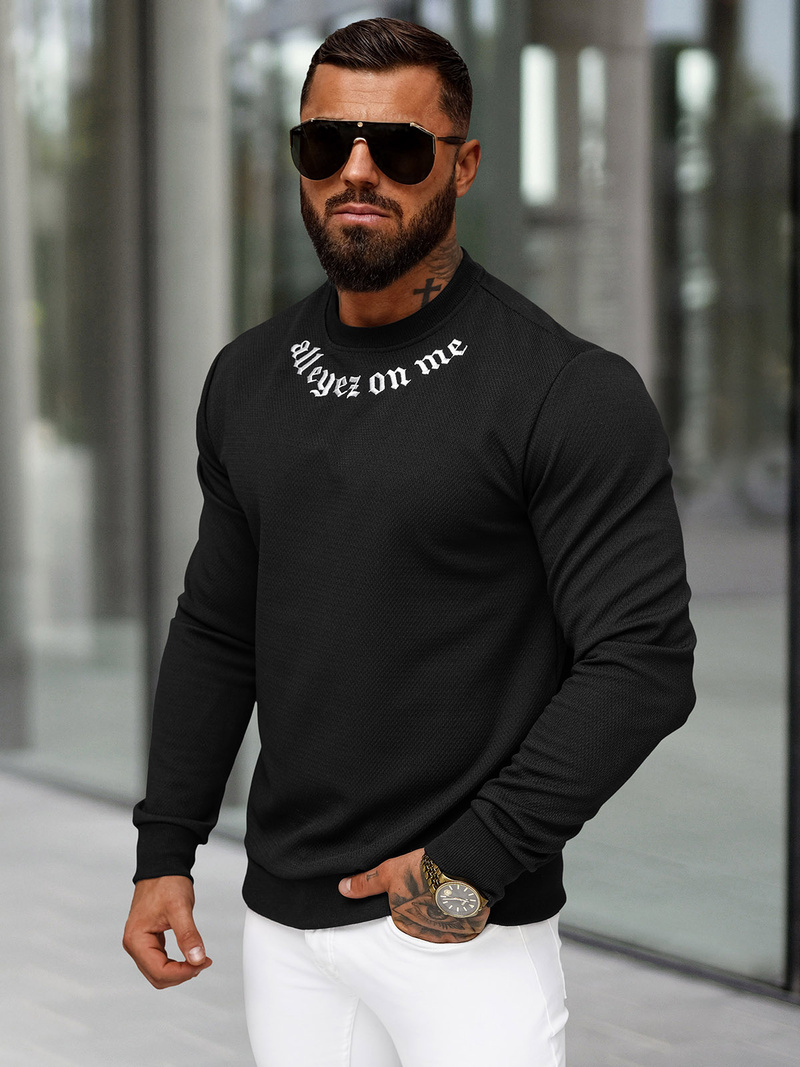 Sudadera de hombre negra OZONEE O/P2027Z