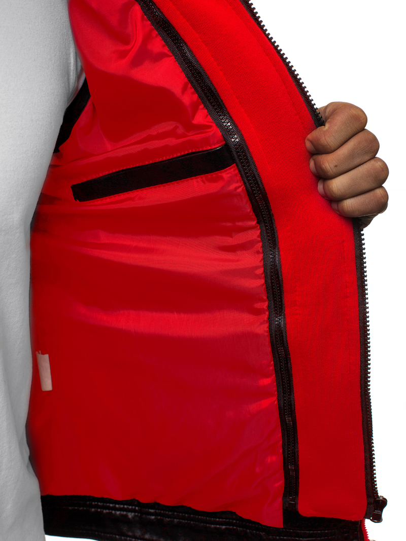 Chaqueta de hombre negra-roja OZONEE N/6129