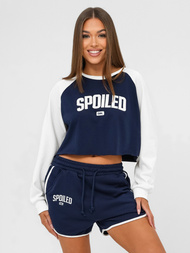 Conjunto de chándal de dos piezas azul marino-blanco OZONEE JS/M58631AB