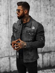 Chaqueta vaquera de hombre negra OZONEE NB/MJ515N