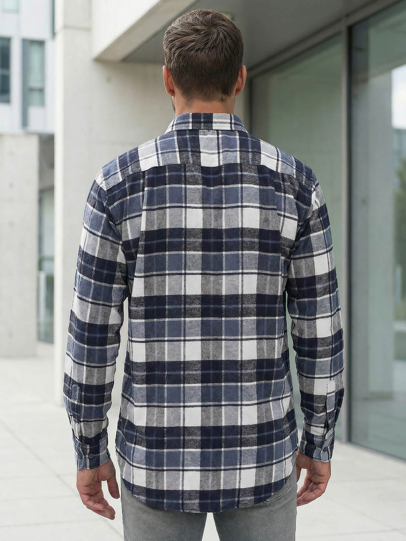 Camisa de hombre azul marino OZONEE V/V175Z