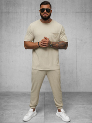 Camiseta de hombre beige OZONEE O/Y960T
