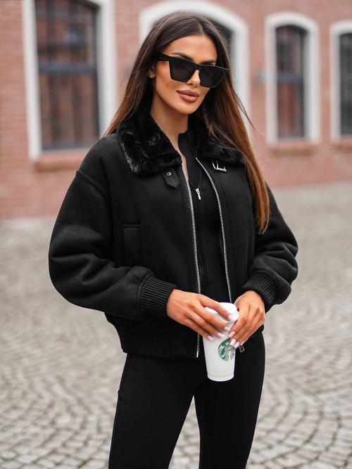 Chaqueta de mujer negra OZONEE O/81326