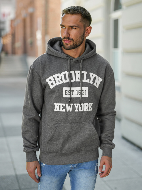 Sudadera de hombre grafito OZONEE JS/8B1767/5