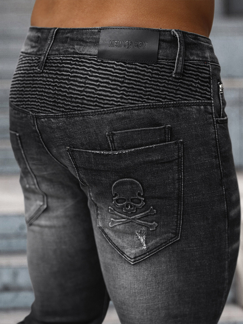 Vaqueros de hombre negras OZONEE NB/MP0070N