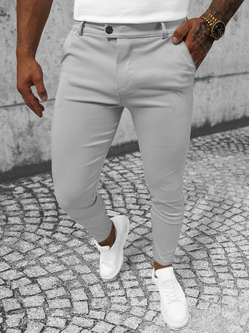 Pantalón chino de hombre gris OZONEE O/P4049