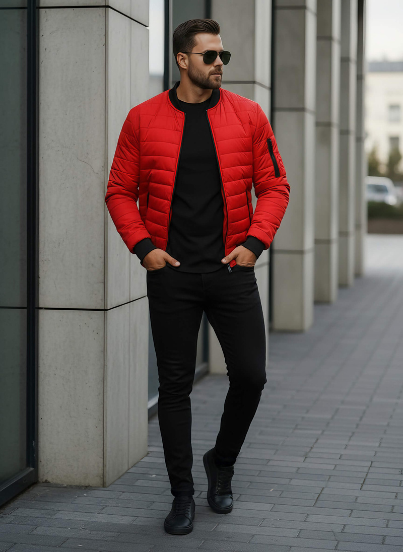 Chaqueta de hombre roja OZONEE JS/MY02Z