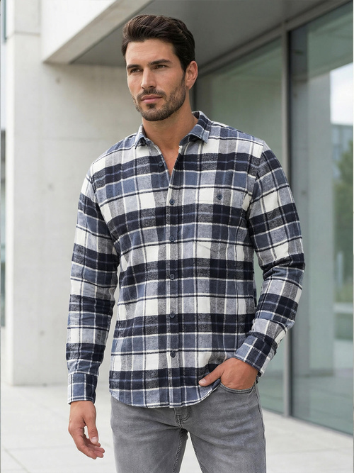 Camisa de hombre azul marino OZONEE V/V175Z