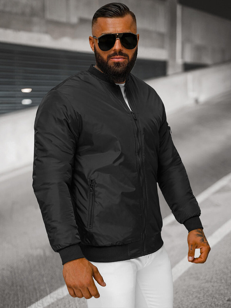 Chaqueta de hombre negra OZONEE JS/AK95Z