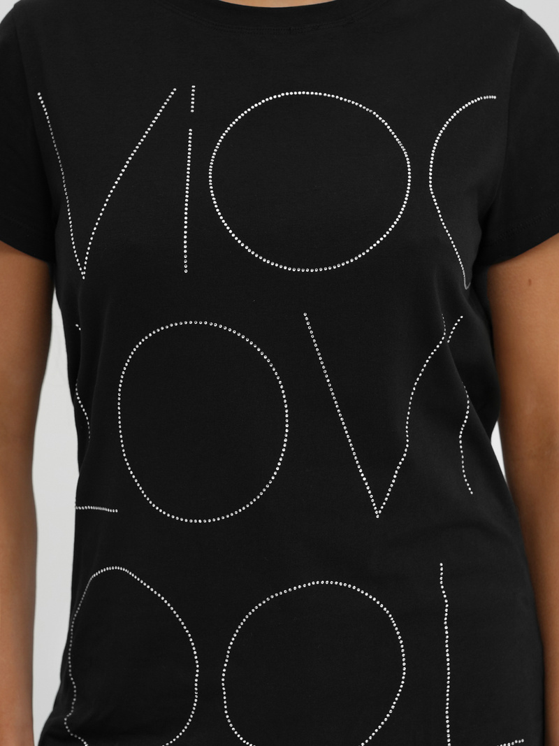 Camiseta de mujer negra OZONEE JS/YJ77841