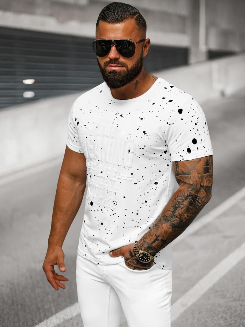 Camiseta de hombre blanca OZONEE JS/S016/1