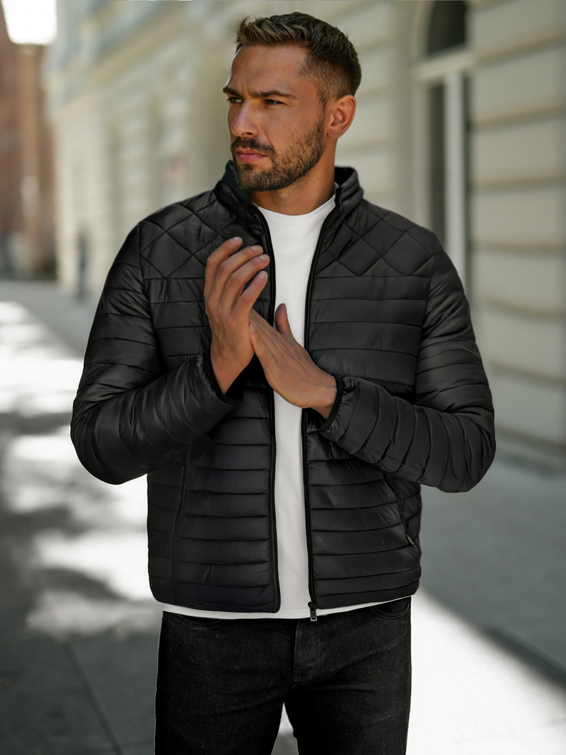 Chaqueta de hombre negra OZONEE JS/16M9328/392B