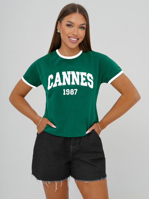 Camiseta de mujer verde OZONEE JS/R62184