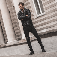 Chaqueta de hombre negr OZONEE RF/HK01Z