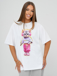 Camiseta de mujer blanco OZONEE DJ77423