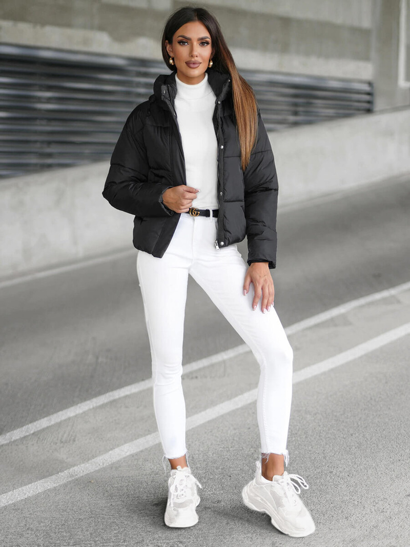 Chaqueta de mujer negra OZONEE JS/16M9188/392Z