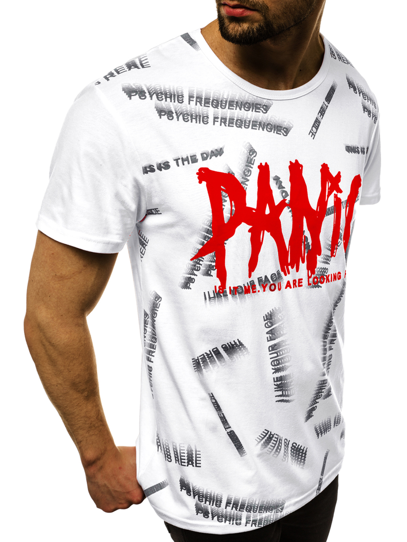 Camiseta de hombre blanca OZONEE JS/KS1998