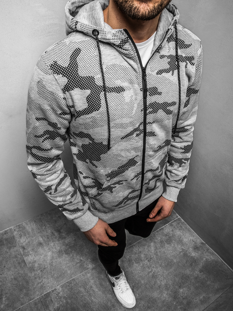 Sudadera de hombre gris OZONEE JS/DD131Z