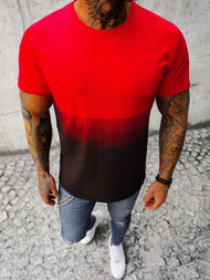 Camiseta de hombre rojo OZONEE JS/8T93/18Z