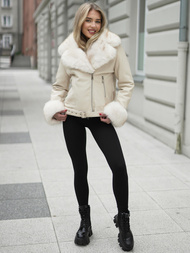 Chaqueta de cuero para mujer crudo OZONEE JS/61M8507/280Z