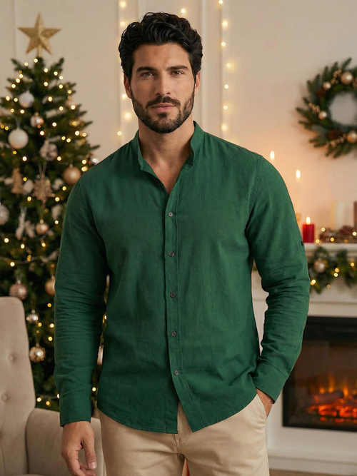 Camisa de hombre verde OZONEE O/V78Z